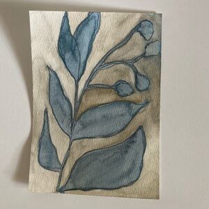 Blue Botanical Watercolor Art